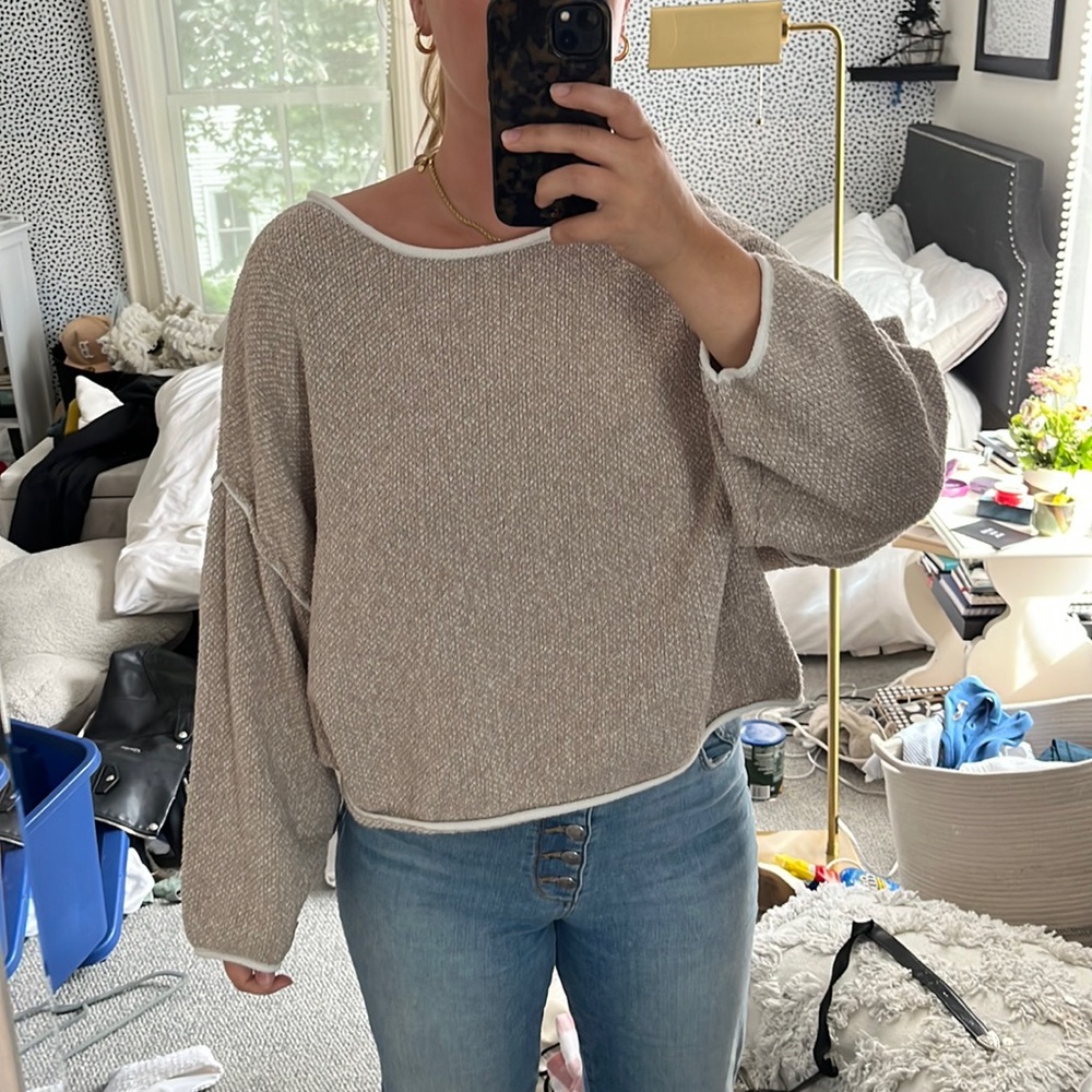 Free people over size tan sweater
